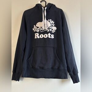 Roots Black Hoodie with White Logo